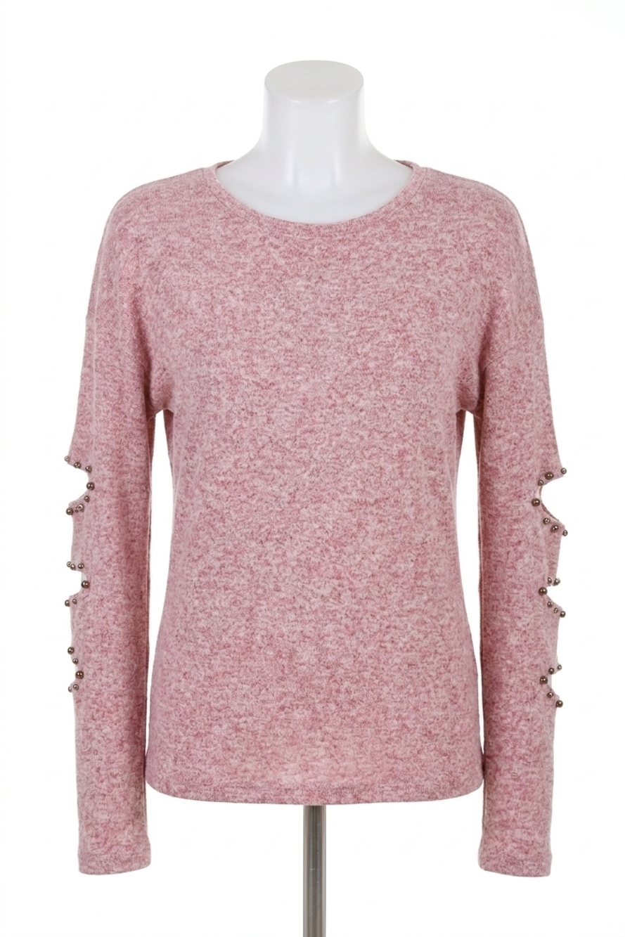 NEW FRENCH KYSS avianna kashmira beaded cut out sleeve top in rose